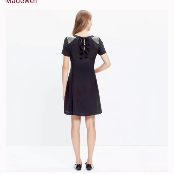 NWT Madewell 100% Silk Sequin Yoke Dress Size 10 - Picture 2 of 10